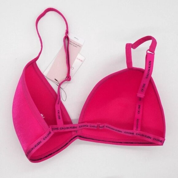 Calvin Klein Triangle Bra Lightly Lined Pink Size Large L - Picture 2 of 6
